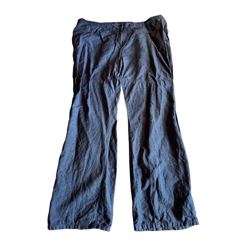 Boden Womens Navy Blue 100% Linen Wide Leg Drawstring Pants US 18L UK 22L